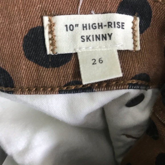 NWT Madewell Brown Leopard Dot 10” High-Rise Lyocel Skinny Pants Womens Sz 27 - Picture 15 of 16